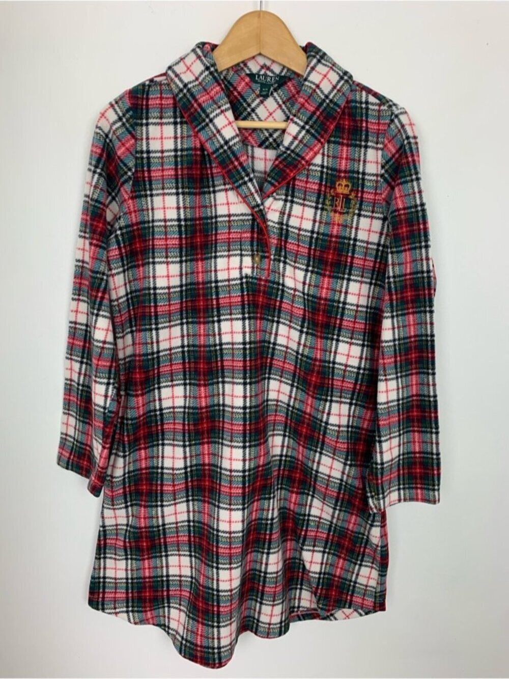 Lauren Ralph Lauren Plaid Sleep Shirt - Picture 2 of 8